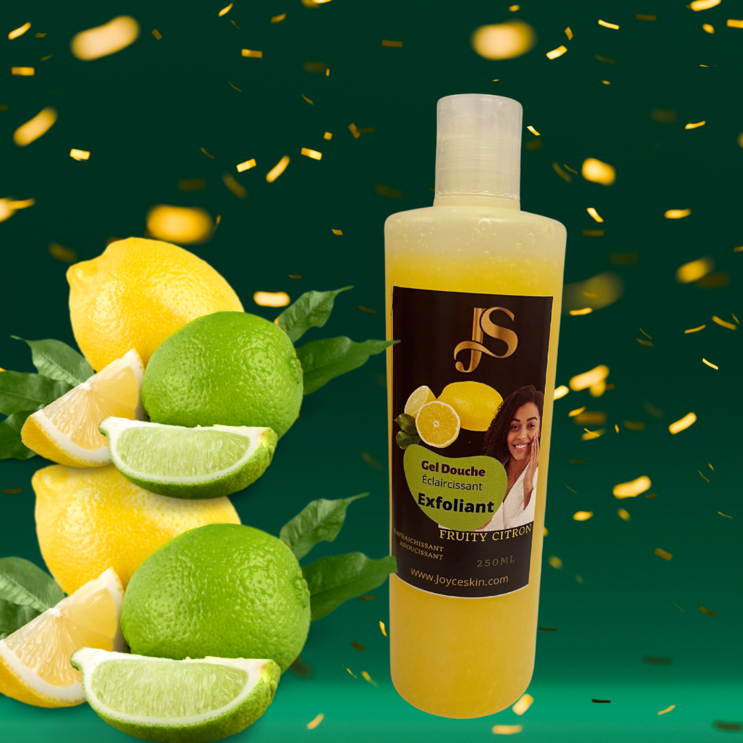 gel douche exfoliant éclaircissant fruity citron
