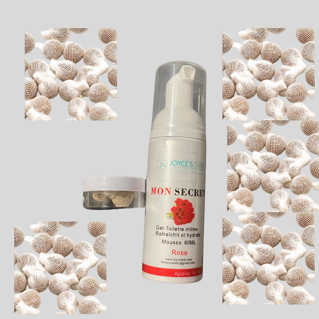 1 Perles Detox+1 Mousse intime nettoyant à la rose pour le serrage du vagin