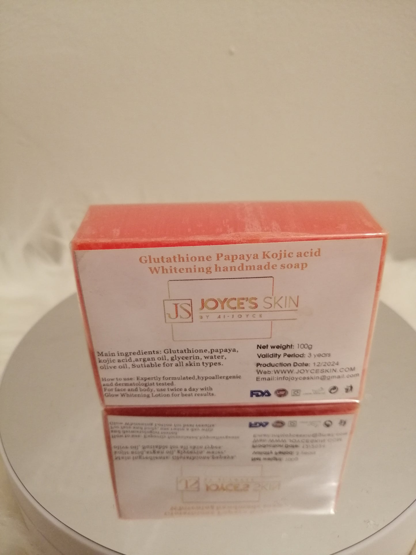 Gluthatione Papaya Kojic savon eclaircissant pour corps et visage - JOYCE'S SKIN
