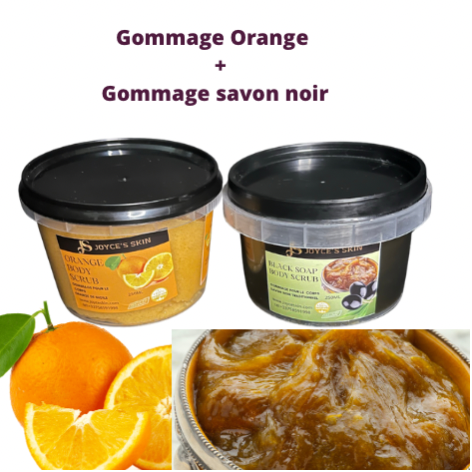 Lot Gommage orange et Gommage savon noir