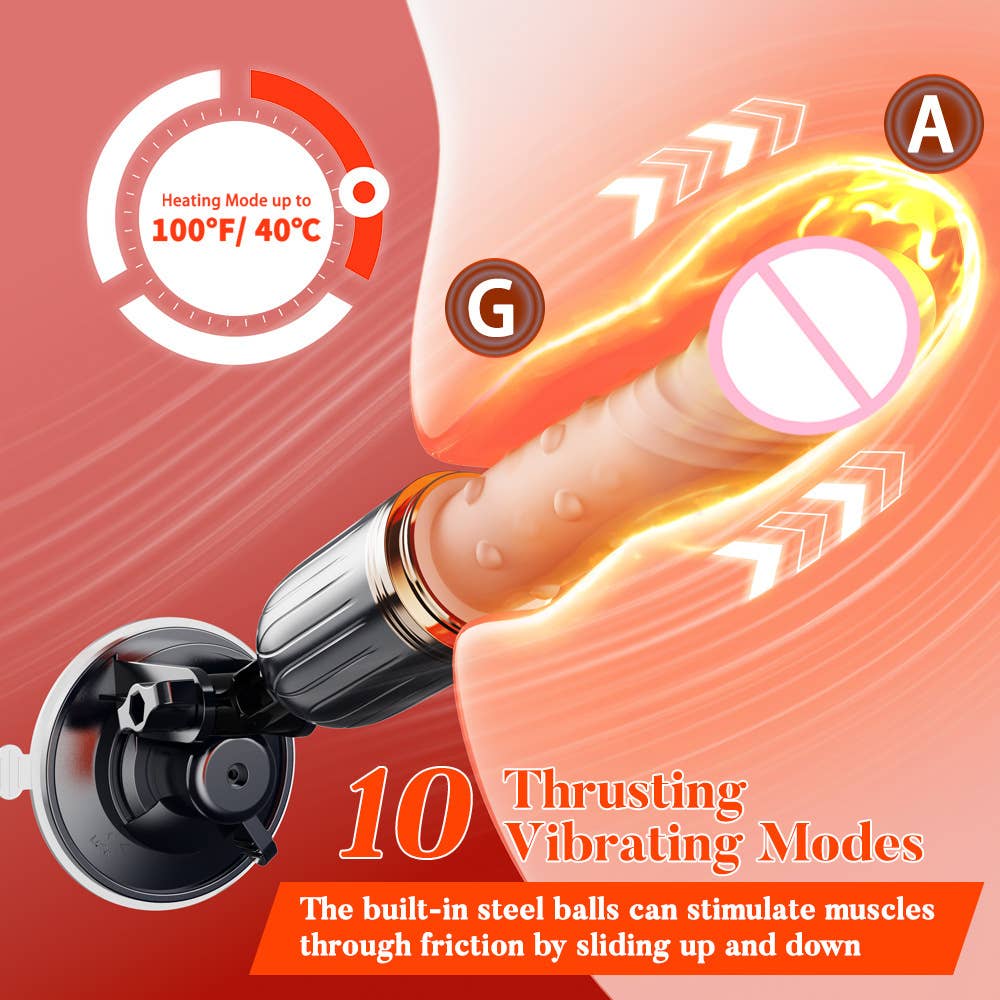 Gode à ventouse, jouet sexuel rétractable à 10 vibrations