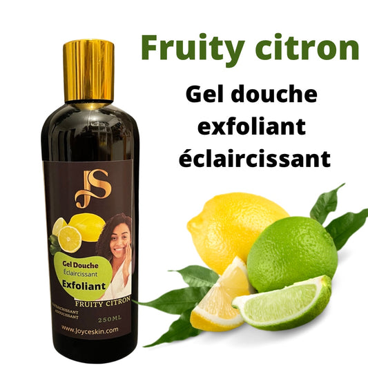 gel douche exfoliant éclaircissant fruity citron