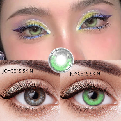 js girl green lentilles de contact